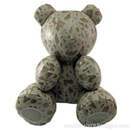 Cute Leather Bear Speaker with Li-ion chargeable battery , Toy Bear